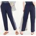 J. Crew Pants & Jumpsuits | Nwt J.Crew Crepe Track White Tuxedo Stripes Navy Dark Blue Pants Trousers Size 8 | Color: Blue/White | Size: 8