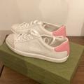 Gucci Shoes | Gucci Lace Interlocking, G Sneakers | Color: Pink/White | Size: 38