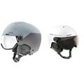 uvex Wanted Visor - Skihelm für Damen und Herren - mit Visier - individuelle Größenanpassung - Glacier - Rhino matt - 54-58 cm & Black Crevice Skihelm mit Visier