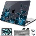 Tuiklol for MacBook Pro 16 inch Case (2020 2019 Release) Model A2141, Hard Shell Case for Keyboard Cover & OTG & Camera Cover wtih Retina Dispaly and Touch Bar Fits Touch ID,Black Lilies Flowers