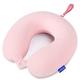Memory Foam Neck Pillows for Travel - Airplane Pillows for Sleeping with Attachable Snap Strap Soft Washable Cover, Flight Pillow for Traveling, Car, Recliner, Office, Provide Head Neck Support Pink