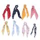 Housoutil 24 Pcs Satin Hair Scrunchie Hair Scarf with Bow Chiffon Scarf Silk Scrunchies Girl Scarf Headband Scarf Spiral Hair Ties Hair Jewels for Women Tassels Bundle Dots