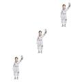 ibasenice 3 Sets Astronaut Costume for Kids Girls Astronaut Costume Kids Clothes Space Suits White Silver Dreses Cosplay Costume Stage Uniform European and American Clothing Costumes Child