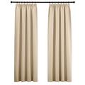 PONY DANCE Pencil Pleat Door Curtain Blackout - 2 Panels Thermal Insulated Curtains for Living Room Privacy Screen Heat Cold Blocking, 46 inch Width x 84 inch Drop, Biscotti Beige