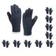 Paowsietiviity 10 set Winter Warm Full Gloves Black Navy Touch Screen Thermal Fleece Non-slide Sports Mittens Outdoor Driving Fitness Navy XL