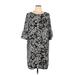 Talbots Casual Dress - Shift: Black Paisley Dresses - Women's Size 14 Petite - Print Wash