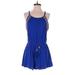 As U Wish Casual Dress - Mini Scoop Neck Sleeveless: Blue Print Dresses - Women's Size Medium