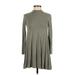 Forever Casual Dress - Fit & Flare: Green Solid Dresses - Women's Size X-Small