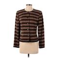 Maggy London Jacket: Brown Stripes Jackets & Outerwear - Women's Size 4