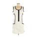 MICHAEL Michael Kors Casual Dress - Mini Cold Shoulder Sleeveless: White Color Block Dresses - Women's Size 8