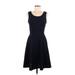 Le Lis Casual Dress - A-Line Scoop Neck Sleeveless: Blue Solid Dresses - Women's Size Small