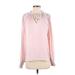 RACHEL Rachel Roy Long Sleeve Blouse: Pink Checkered/Gingham Tops - Women's Size Small
