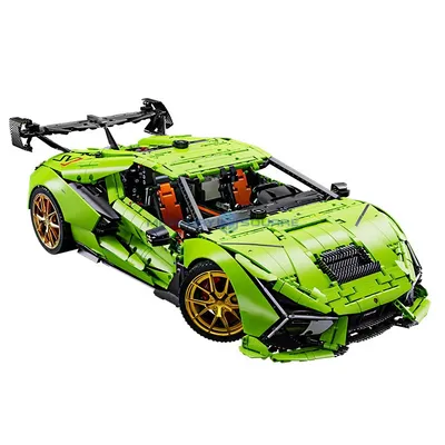 Décennie s de construction de modèle de voiture de sport verte pour enfants briques de véhicule de