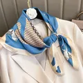 Écharpe carrée en satin pour femme écharpe pour cheveux bandeau de sauna cheval ruban foulards