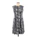 Sandra Darren Casual Dress - A-Line: Gray Jacquard Dresses - Women's Size 8
