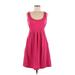 Columbia Casual Dress - A-Line Scoop Neck Sleeveless: Pink Solid Dresses - Women's Size Small