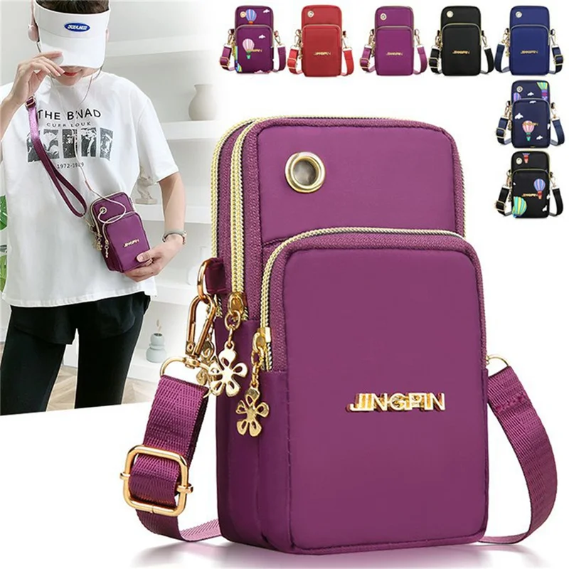 Nouveau ballon téléphone portable sacs à bandoulière pour femmes mode femmes sac à bandoulière pochette de téléphone portable avec prise casque 3 couches portefeuille