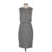 Banana Republic Casual Dress - Sheath Crew Neck Sleeveless: Gray Dresses - Women's Size 0