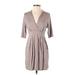 One Clothing Casual Dress - Wrap: Gray Solid Dresses - Women's Size Small