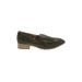Universal Thread Flats: Slip-on Chunky Heel Boho Chic Green Solid Shoes - Women's Size 7 1/2 - Almond Toe