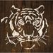Bungalow Rose Tiger on Dark Wood by Chris Paschke - Wrapped Canvas Print Paper in White | 36" H x 36" W | Wayfair 1F56608B205745B8851D913A36FB0C58