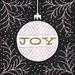 The Holiday Aisle® Jolly Holiday Ornaments Joy Metallic by Michael Mullan - Wrapped Canvas Print Canvas in White | 36" H x 36" W | Wayfair