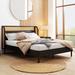 Bayou Breeze Arsaluis Solid Wood+MDF Bed Upholstered/Faux leather in Black | 41.3 H x 82.6 W x 64.6 D in | Wayfair 8A7624D3805E40ECB99998973E760C37