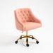 Rosdorf Park Hollerman Velvet Office Chair Upholstered in Pink/Green/Yellow | 30.7 H x 23.6 W x 23.6 D in | Wayfair