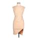 Fashion Nova Cocktail Dress - Bodycon Square Sleeveless: Tan Print Dresses - Women's Size Large