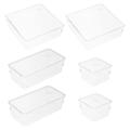 6 Pcs Drawer Storage Box Clear Organizer Holder Divider Office Plastic Boxes Mini Fridge Stackable Container