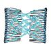 Unique Bargains 1 Pcs Women Elastic Adjustable Beaded Magic Hair Comb for Curly Thick Wavy Hair Blue Alloy and Bead