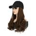 Steady Clothing Clothing Human Hair Lace Front Wigs Baseball Cap with Hair Extensions Long Curly Hairstyle Adjustable Removable Wig Hat 17.7inch For Woman Girl