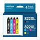 822xl Ink Cartridges with Latest Chips Replacement for Epson 822XL 822 T822xl Ink Cartridges work for Epson Workforce Pro WF-3820 WF-4833 WF-4820 WF-4830 WF-4834 WF-3823 Printer (BCMY 4 Pack)