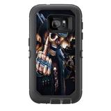 Skins Decals For Otterbox Defender Samsung Galaxy S7 Case / Middle Finger Skeleton