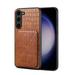 Allytech Slim Case Compatible with Samsung Galaxy A05s Crocodile Print PU Leather Magnetic Hidden Card Holder Kickstand Shockproof Full Body Protective Wallet Case for Women Men Brown