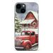 ONETECH Compatible iPhone 14 Christmas Case Shockproof Anti-Yellow Hard PC Bumper Protective Cover Phone Case for Girls Children Cute Merry iPhone 14 Case -Red Car