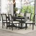 Elegant 7-Piece Modern Dining Table Set, American Retro Dining Table Set with Ergonomically Designed Chair