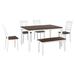 Modern Medieval Style 6 Pieces Dining Table and Chairs Set