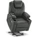 Small Power Lift Recliner Chair with Massage and Heat for Elderly, 3 Positions, and USB Ports Faux leather 7141