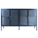 Stylish 4-Door Tempered Glass Cabinet, 4 Glass Doors Adjustable Shelf