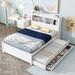 Full Size Platform Bed with Trundle, Drawers, and USB Plugs, Modern Design, Storage Headboard, Convenient Charging Ports