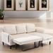 Sectional Sofa Reversible Sectional Sleeper Sectional Sofa with Storage Chaise and Side Pocket, Beige