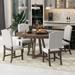 Rustic Style 5-Piece Wood Dining Table Set Kitchen Table Set