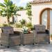 Futzca 3 Piece Patio Furniture Set with Glass Table