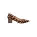 Sole Society Heels: Pumps Chunky Heel Casual Brown Leopard Print Shoes - Women's Size 9 - Pointed Toe