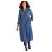 Plus Size Women's Denim Shirtdress by Woman Within in Medium Stonewash (Size 16 W)