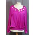 Debenhams Petite Collection Long Sleeved Top Hot Pink Size: 12