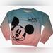 Disney Tops | Disney Mickey Mouse Ombr Gradient Pink Blue Cotton Candy Sweatshirt Sz M | Color: Blue/Pink | Size: M