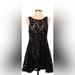 Free People Dresses | Free People Black Lace Tank Dress With Liner Sleeveless Skater Size S | Color: Black | Size: S