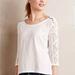 Anthropologie Tops | Anthropologie Little Yellow Button Mabel Lace Top Size Medium | Color: Cream/White | Size: M